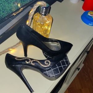 Black platform heels